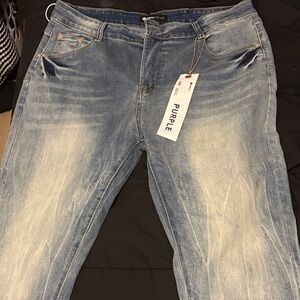 Purple Men's Slim Fit Jeans - Distressed Blue